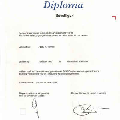 Talentcard van Robby H. Niel van