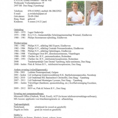 Talentcard van Erna Swinkels