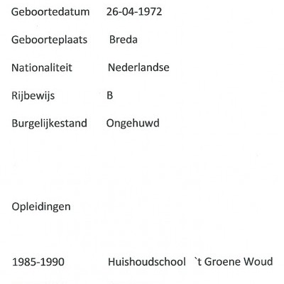 Talentcard van Angelique Schummelketel